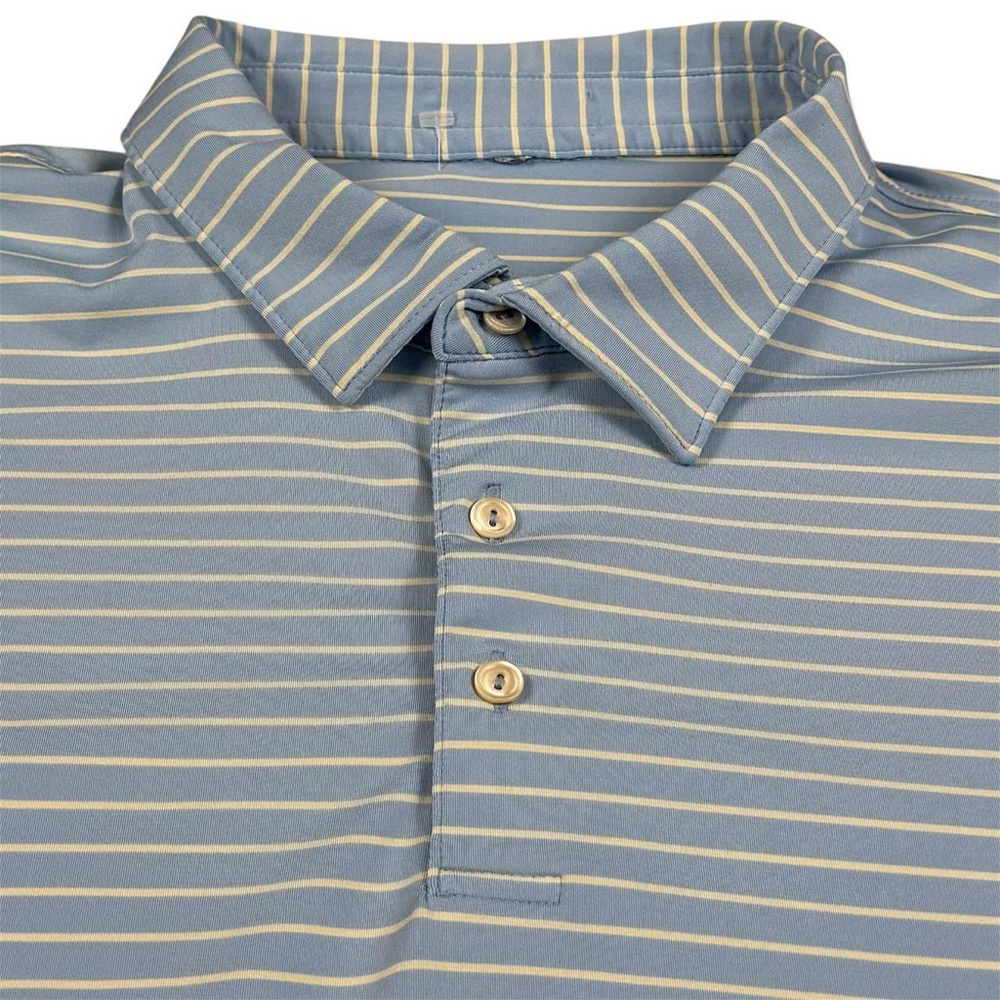 Peter Millar Summer Comfort Golf Polo Striped Performance Blue White Mens 2XL